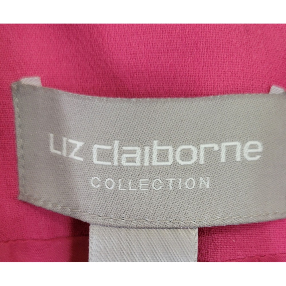 Liz Claiborne Collection Pink Skirt Suit Set Short Sleeve Faux Wrap Skirt 16 - Picture 2 of 14